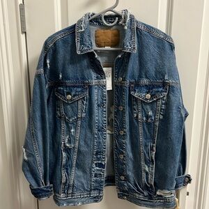 American Eagle new with tags distressed denim jacket.